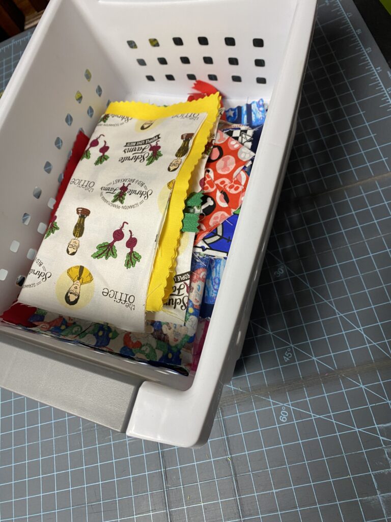 Plastic bins are great for projects ​