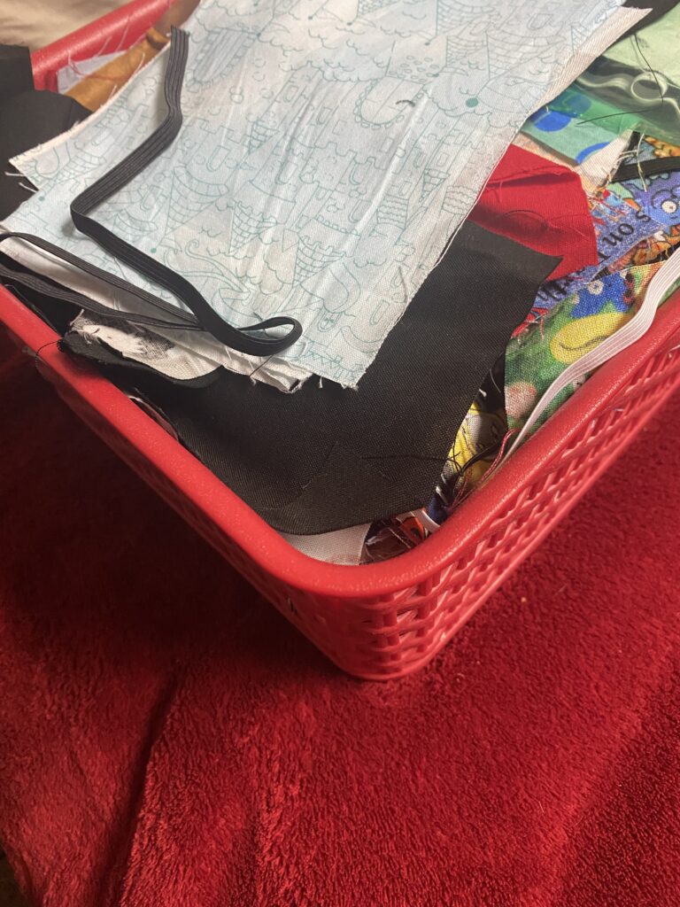 Plastic bins are great for projects - help organize your projects you are sewing in. 