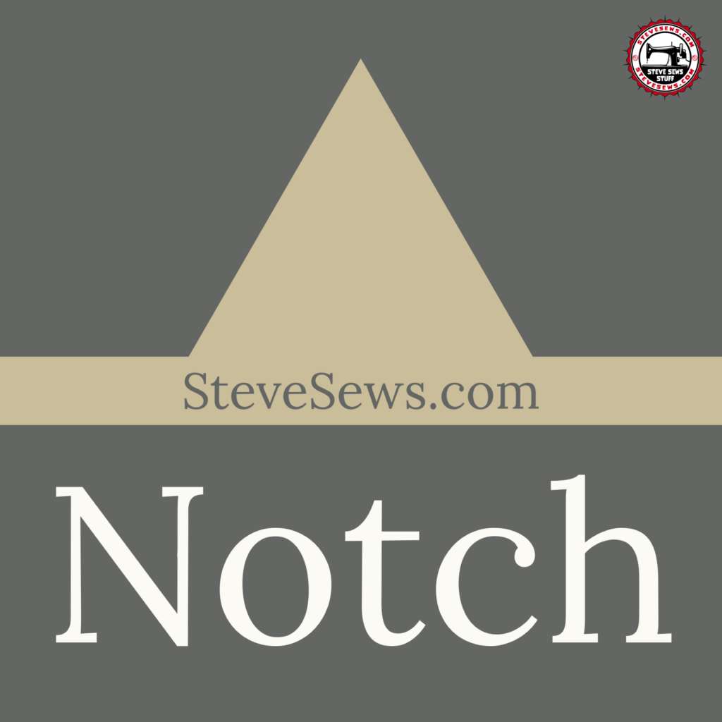 In sewing, a notch is a small triangular shape that is cut out of the edge of a pattern piece. The purpose of notches is to help align different pattern pieces when they are being sewn together. #notch