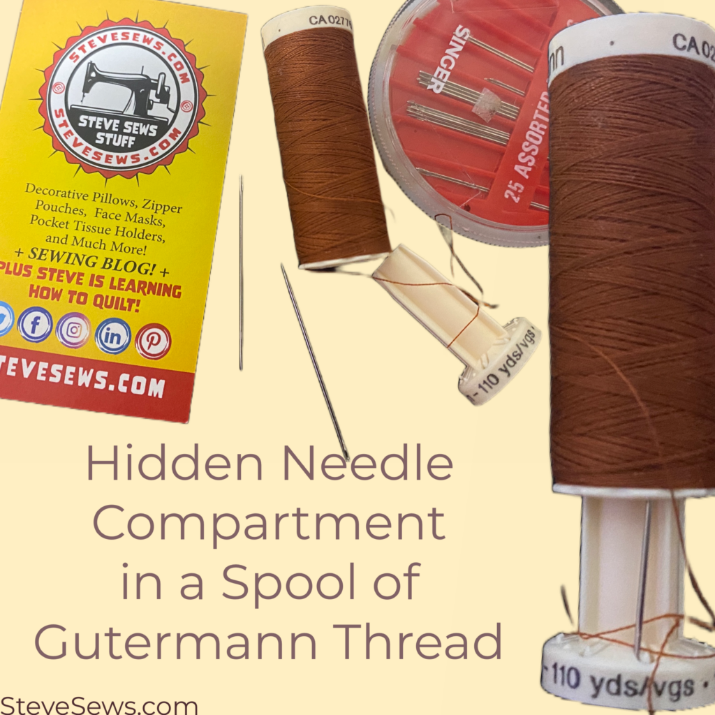 Hidden Needle Compartment in a Spool of Gutermann Thread