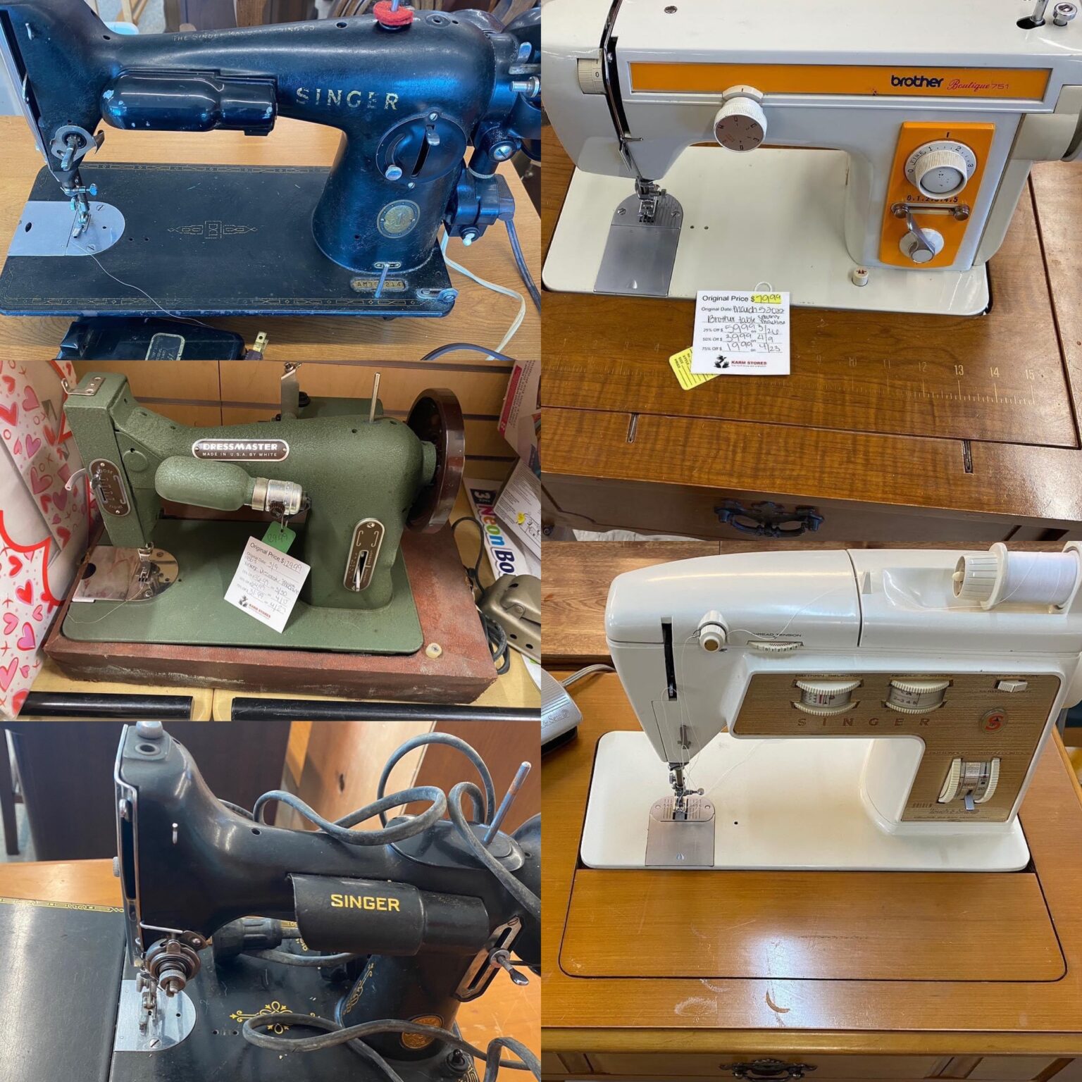 An old sewing machine at a thrift store Steve Sews Stuff