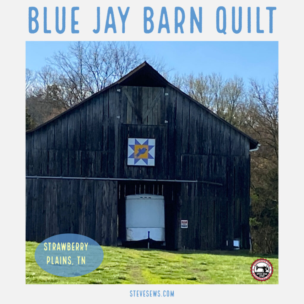 Blue jay barn quilt was on Bronze Road in Strawberry Plains, Tennessee. It is down a dead end road. #bluejay 