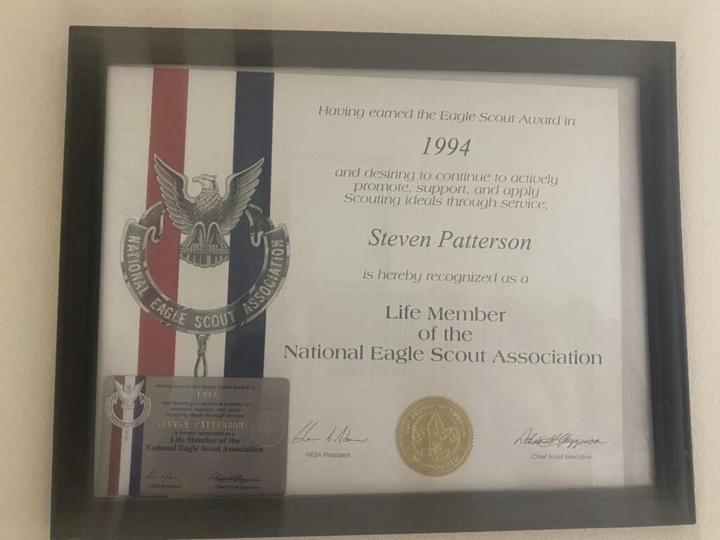 I am also a lifetime member of the National Eagle Scout Association (NESA). 