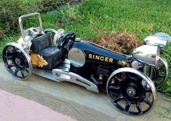 Singer Roadster - A Sewing Machine Car - A Singer Sewing Machine Car called the Singer Roadster. Made from Singer Sewing Machine parts. #SingerRoadster #SingerSewingMachine
