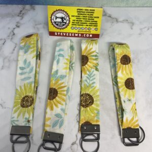 Sunflower Wrist Key Fob Keychain Lanyard