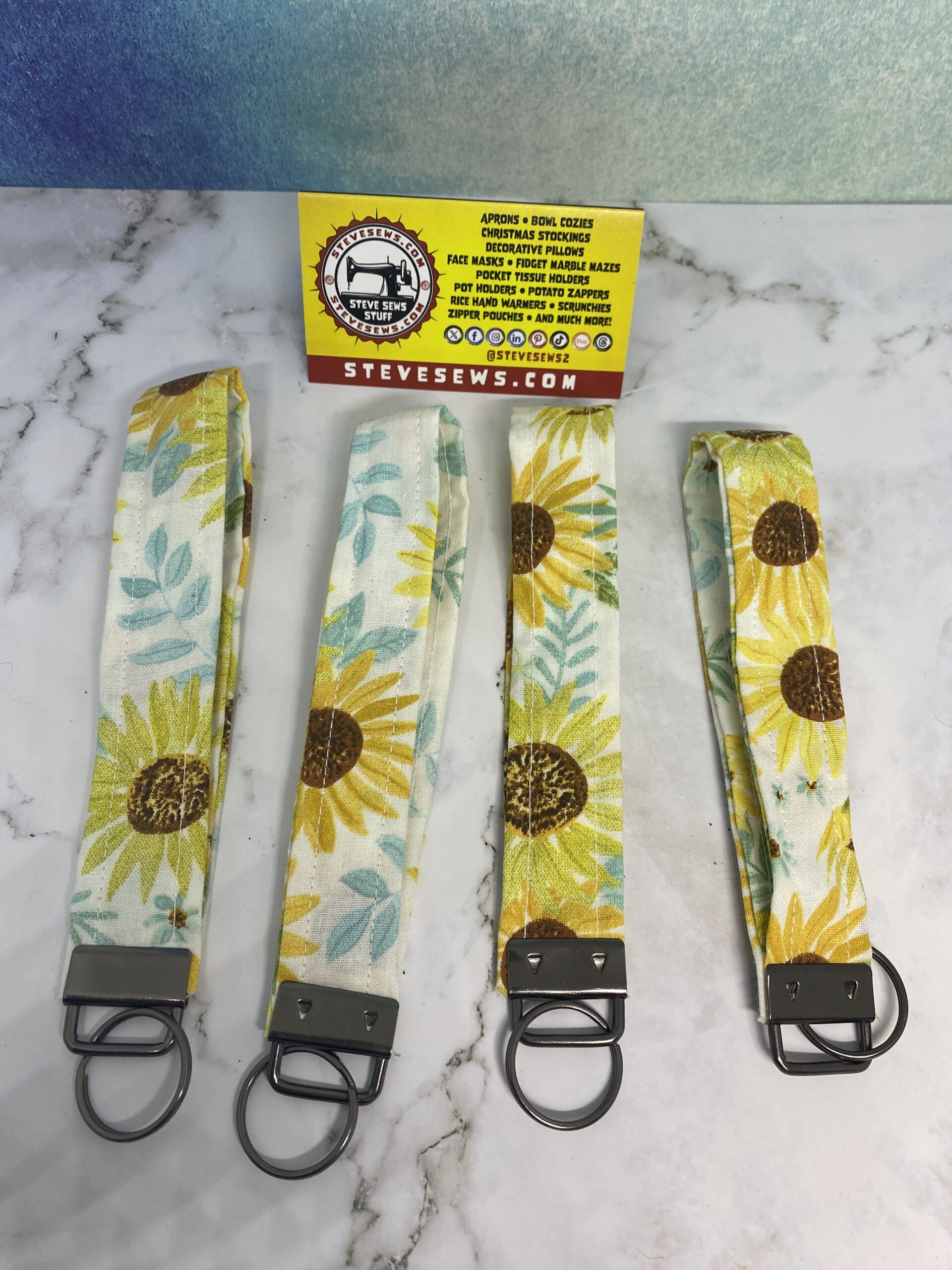 Sunflower Wrist Key Fob Keychain