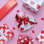 valentine, gifts, flat lay