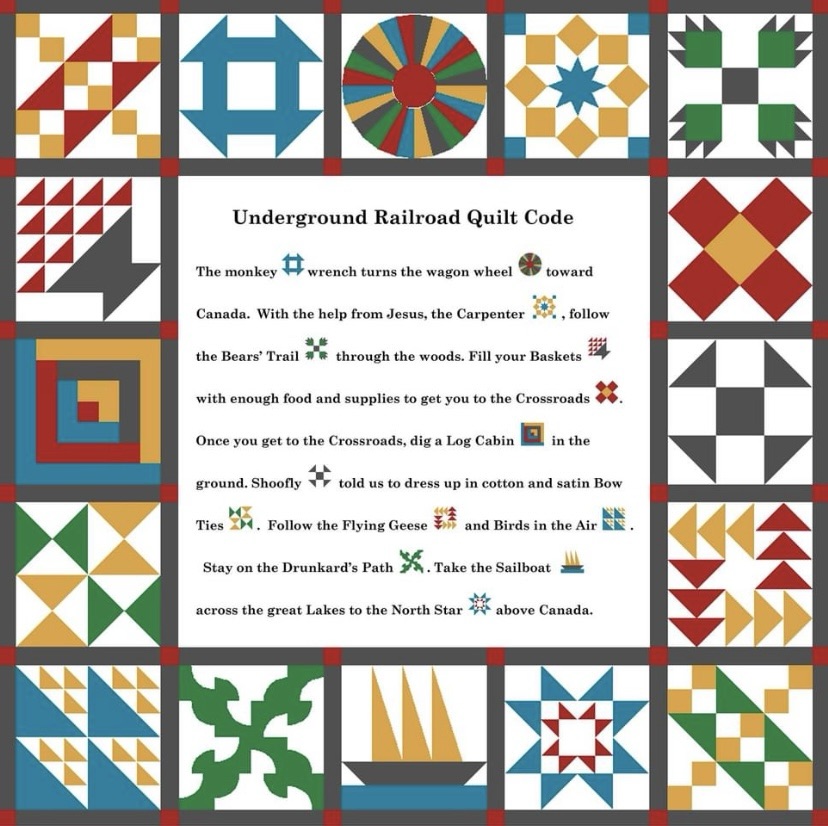Underground Railroad Quilt Code - When Africans were brought to America as slaves, their strong oral tradition accompanied them. In a number of African tribes, the most honored person was the storyteller, who committed to memory the entire history of the tribe, which he then taught to a younger member of the group. Each succeeding generation was assured in this way that the tribe's historical record would be retained.
