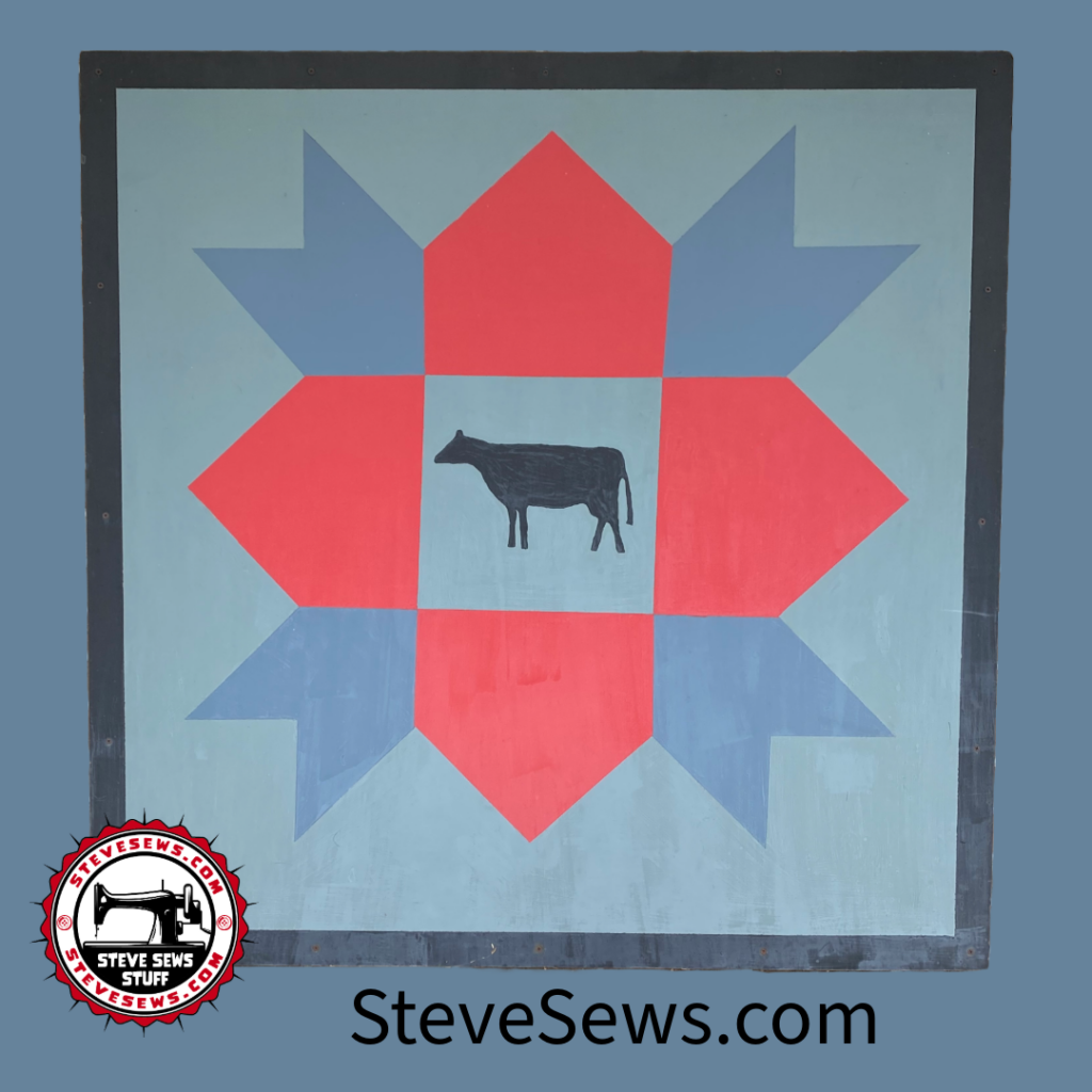 Bovine Weathervane Barn Quilt is a quilt block with a cow and the weathervane style on it. It is located in New Market, TN.